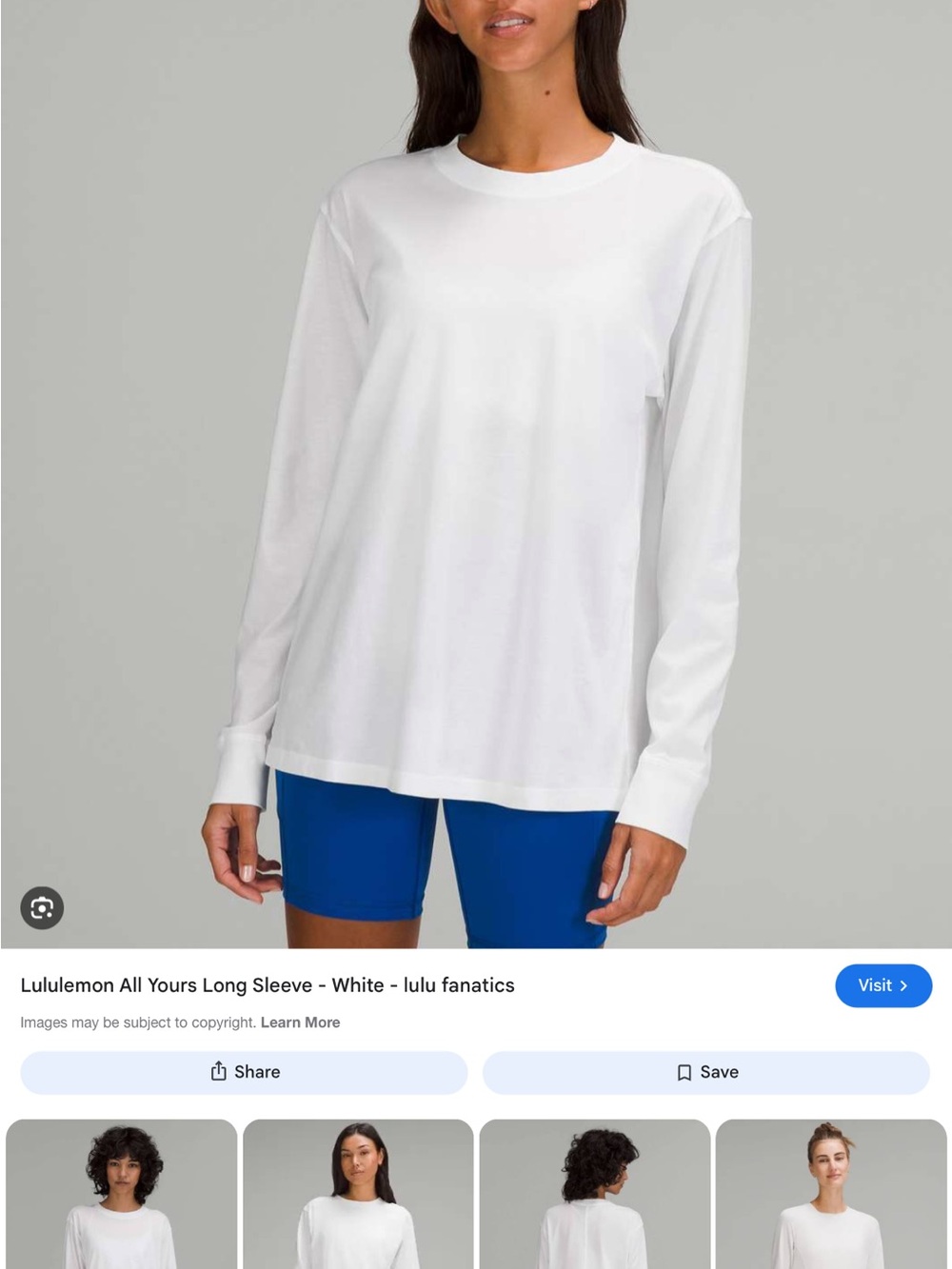 lululemon athletica Long Sleeve Crew Tee - White